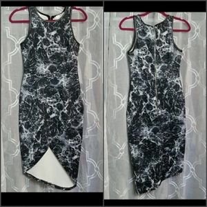 Edgy sleeveless asymmetrical high-low dress